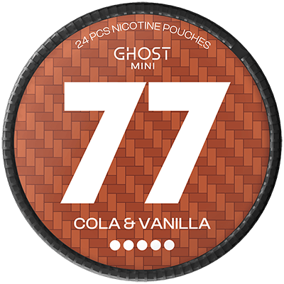 77 Ghost Cola Vanilla Mini is a tobacco-free nicotine pouch designed for a discreet and flavorful experience