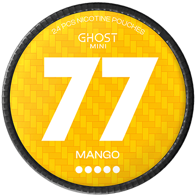 77 Ghost Mango is a tobacco-free white snus in a convenient mini pouch format, designed for a discreet and comfortable fit