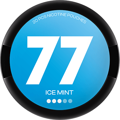 77 Ice Mint nicotine pouch has a cold taste of icy mint