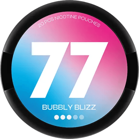 77 Bubbly Blizz nicotine pouches extra strong sour fruit bubblegum slim format Philippines