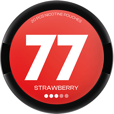 The aroma of 77 Strawberry nicotine pouch is enchanting with its intensity and carefully selected combination of flavors