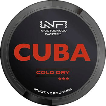 Experience the frosty flavor of fresh-tasting mint with Cuba Cold Dry nicotine pouches