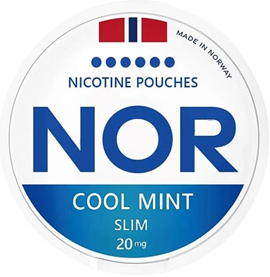 Feel an icy mint refresh with NOR Cool Mint Slim nicotine pouches, delivering a bold 15 mg strength in a discreet, smoke-free pouch