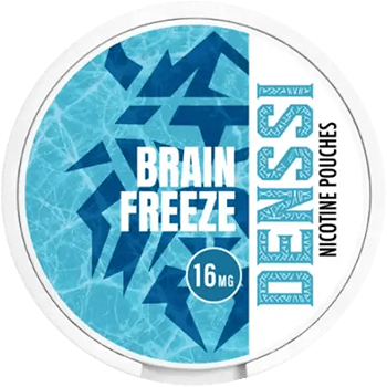 Denssi Brain Freeze is an extra-strong nicotine pouch featuring a crisp mint flavor and an intense cooling effect
