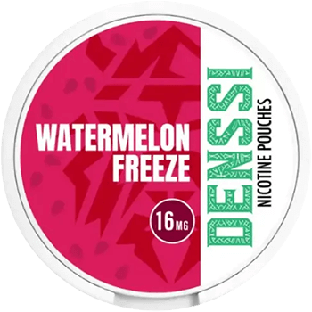 Denssi Watermelon Freeze extra strong slim nicotine pouches with juicy watermelon flavor