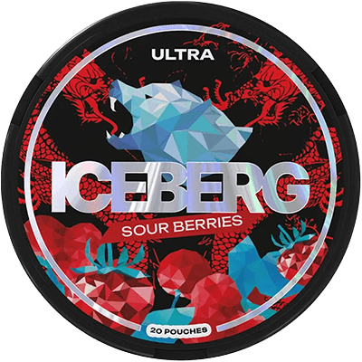 Iceberg Sour Berries nicotine pouches deliver a bold and tangy burst of sour berry flavor combined with a super strong nicotine experience