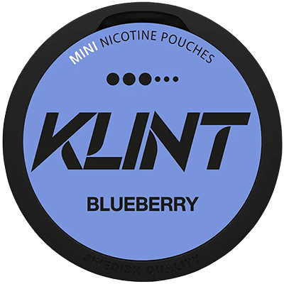 KLINT Blueberry Mini nicotine pouches delivers a smooth and fruity blueberry flavor in a compact mini pouch format