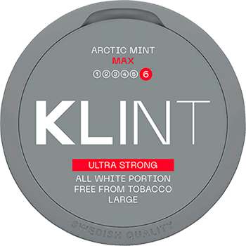 Klint Arctic Mint in a new version featuring larger nicotine pouches and a flavor profile that combines refreshing mint with cooling menthol