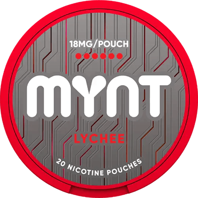 Enjoy MYNT Lychee Extra Strong, a compact nicotine pouch delivering powerful performance in a discreet format