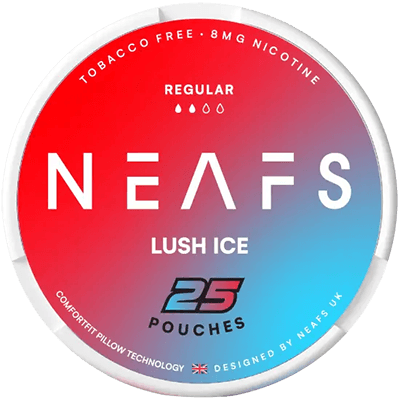 Buy Neafs Lush Ice nicotine pouches with regular strength in the Philippines. Each slim pouch delivers 8 mg of nicotine