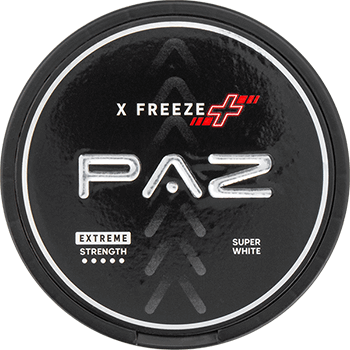 Paz X-Freeze Plus is a super strong tobacco-free snus that contains nicotine, with an icy mint flavor