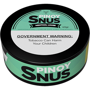 Pinoy Snus Menthol Loose is a Swedish style of tobacco snus manufactured in Carcar City, Cebu, Philippines.