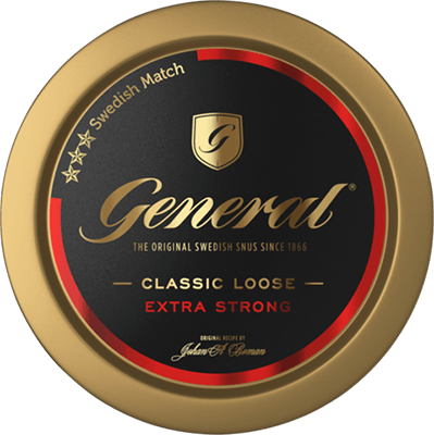 General Extra Strong Loose snus has a heavy and spicy tobacco taste with notes of bergamot and hints of tea, hay and leather