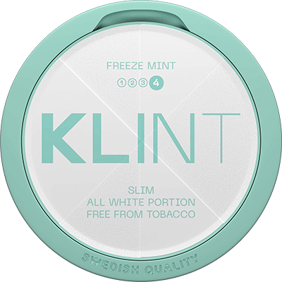 Klint Freeze Mint Slim is an All White portion for you who want an extra strong nicotine portion, with strong taste of mint and menthol. Completely tobacco free snus.