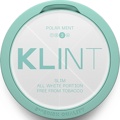 Klint Polar Mint Slim is an All White portion for you who want a strong nicotine portion, with strong taste of mint and menthol. Completely tobacco free snus.