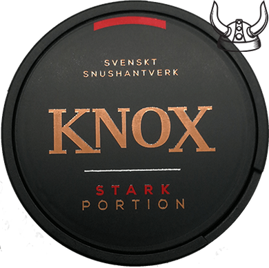 Knox Original Strong Portion snus is a high nicotine, with a smooth long lasting robust tobacco flavor that is not over powering. By the makers of Skruf Snus.
