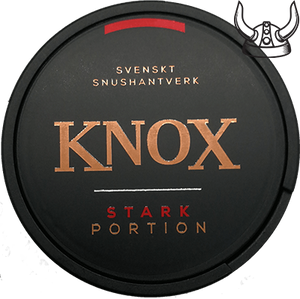 Knox Original Strong Portion snus is a high nicotine, with a smooth long lasting robust tobacco flavor that is not over powering. By the makers of Skruf Snus.