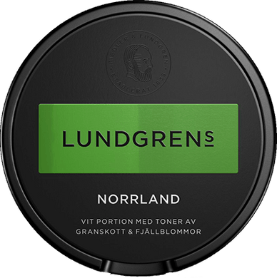 Lundgrens Norrland snus is made from organic Swedish grown tobacco. It has a genuine tobacco taste with hints of fir tree sprout and mountain flowers.