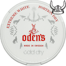 Load image into Gallery viewer, Oden&#39;s Cold Extreme White Dry Portion is a super strong snus in nicotine content and it deliver a refreshing flavor of spearmint