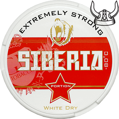 Siberia -80°C Extremely Strong White Dry Portion is one of the world's strongest snus at 43 mg/g. It has a very prominent taste of mint and comes in dry portions