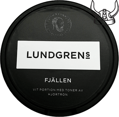 Lundgrens Fjällen is a white portion snus in a perforated bag that sits comfortably and has a low drip, with a taste of cloudberry.