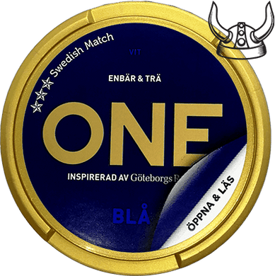 The new ONE Blå (Blue), inspired by Göteborgs Rapé snus with light and spicy tobacco character, has clear elements of lavender and juniper, as well as a little wood and citrus.