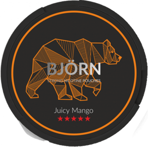 Björn is part of a new serie from the producers of 77 pouches.  Juicy Mango has as you may see by the name, a fresh flavour of Mango with a high nicotine strenght of 30mg/g.