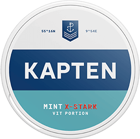 Kapten Mint Extra Strong is described as a truly traditional snus with a stronger taste which has been given a modern twist. It is a white portion snus snus with a traditional taste of bergamot, a high nicotine content and hints of mint.