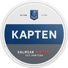 Kapten White Salmiak Extra Strong has a taste of salmiak, with a clear tobacco flavor as a base. It also has a high nicotine content