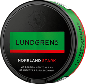 Lundgrens Norrland Stark has the same tobacco-like basic flavor with notes of fir shoots and mountain flowers as Lundgrens Norrland, but with a higher nicotine content.
