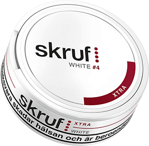 Skruf Xtra Stark White Portion is an extra strong portion snus with a mild and pure taste of tobacco and hints of bergamot and rose oil